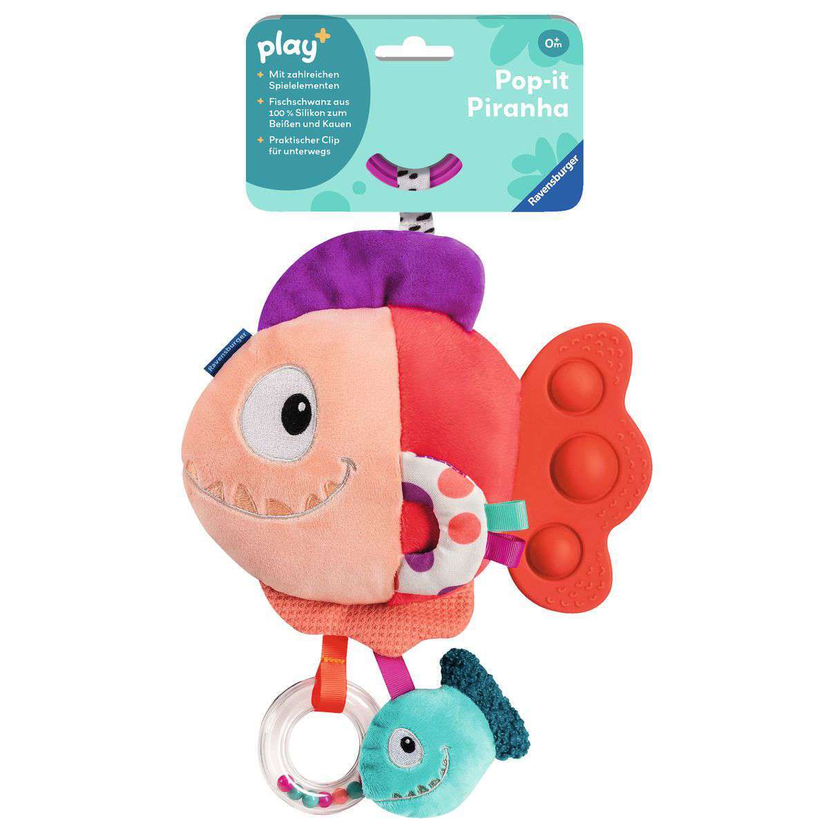 Ravensburger Spiel Play+ Pop-it Piranha (rot)