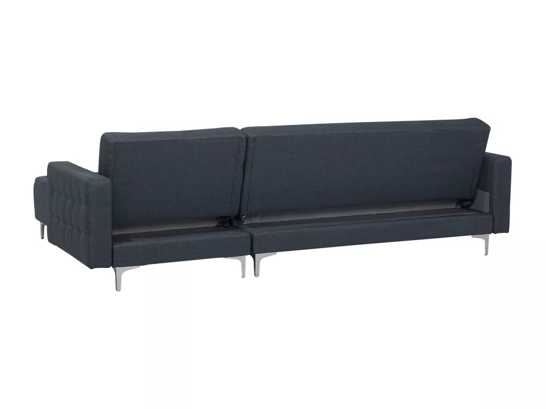 Canapé Angle à droite en Tissu Gris Foncé 4 Places Dossier Réglable Chic Aberdeen