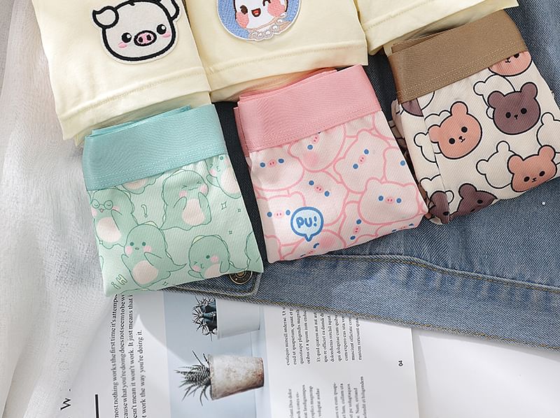 Pancherry - Cartoon Print Boxershorts / Set