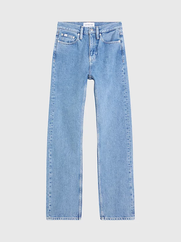 Calça jeans reta de cintura alta
