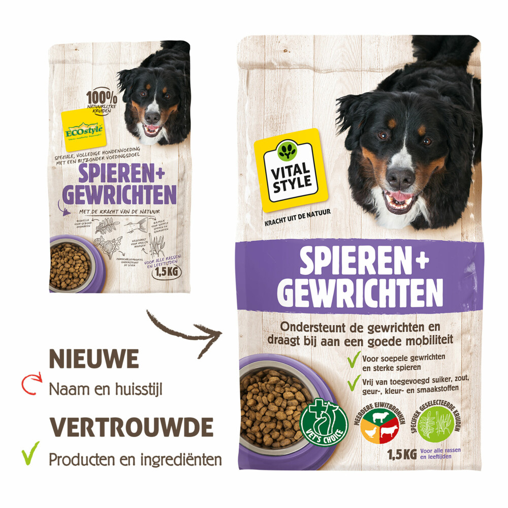 VITALstyle Hondenvoer Spieren & Gewrichten 1,5 kg