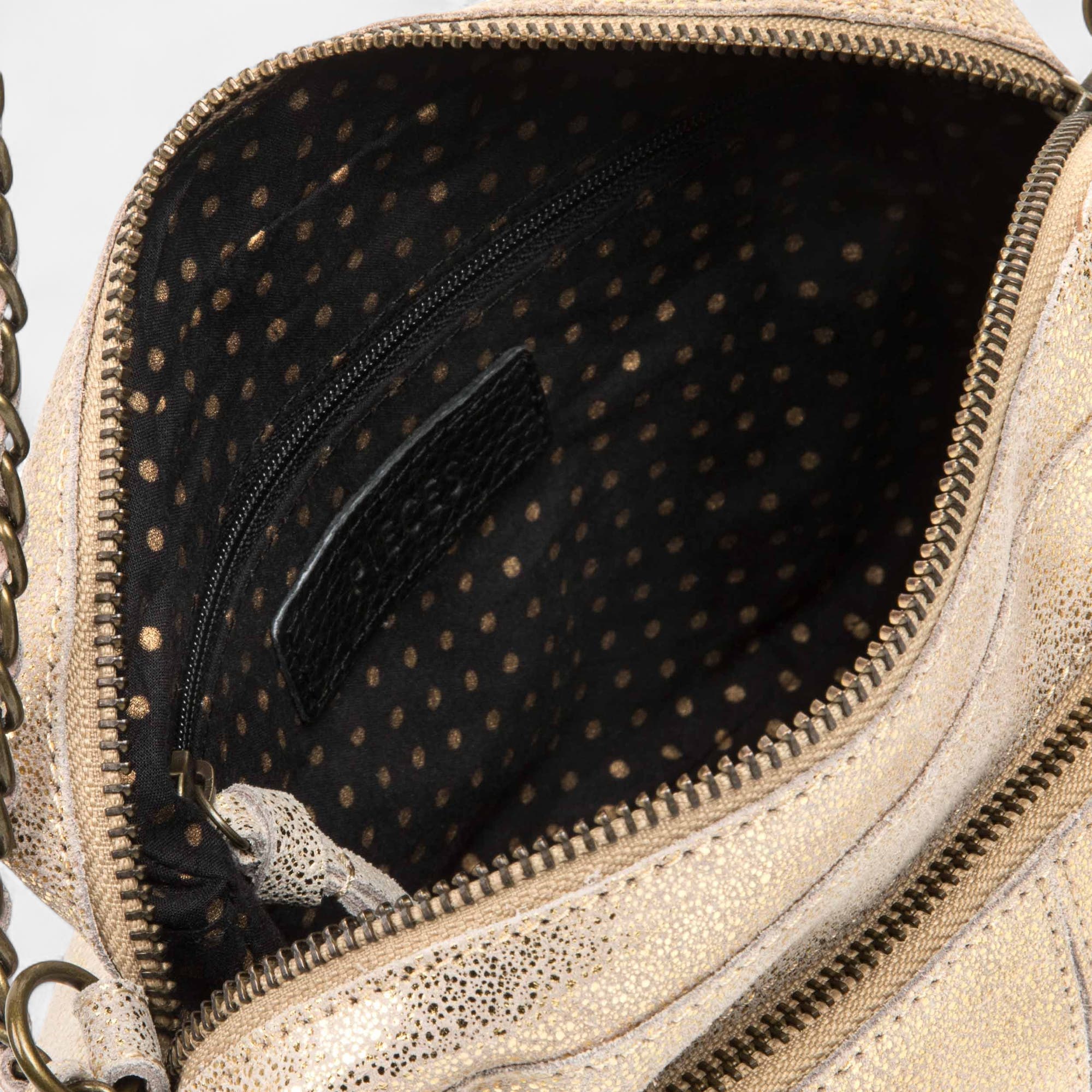 Sac bandoulière en cuir or