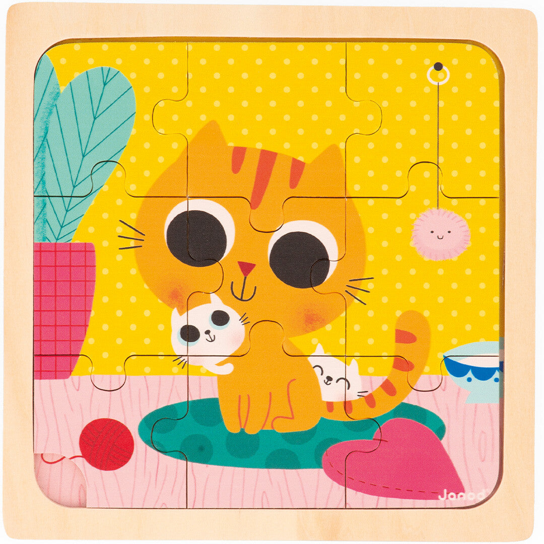 Janod puzzel kat peanut - 9st
