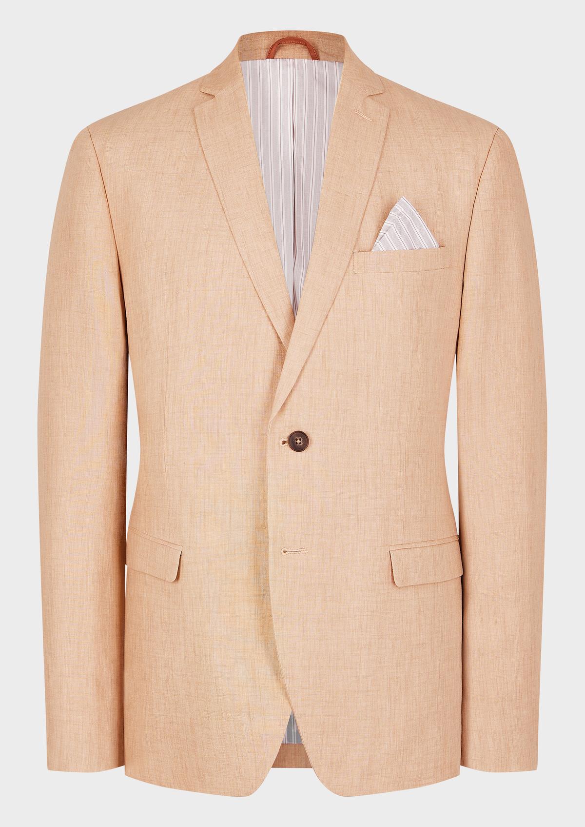 Veste coordonnable Regular en lin uni rose