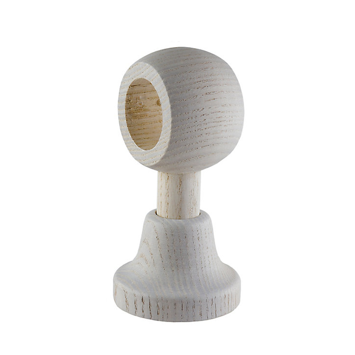 Support plafond simple pour barre à rideau GoodHome 28 mm Chalki blanc