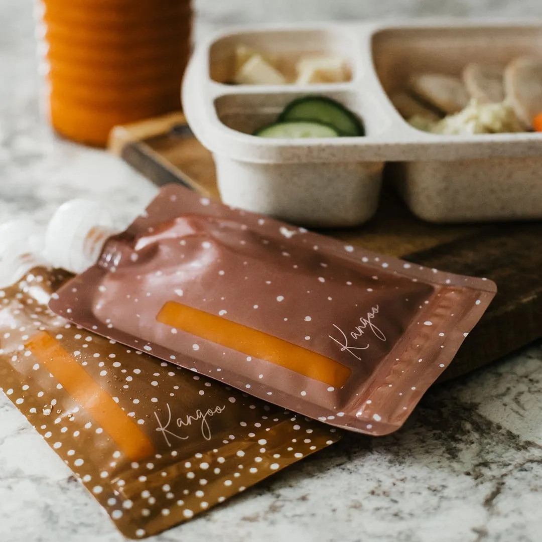 Kangoo et cie Pochettes à compote réutilisables Neutral 6x (4oz)