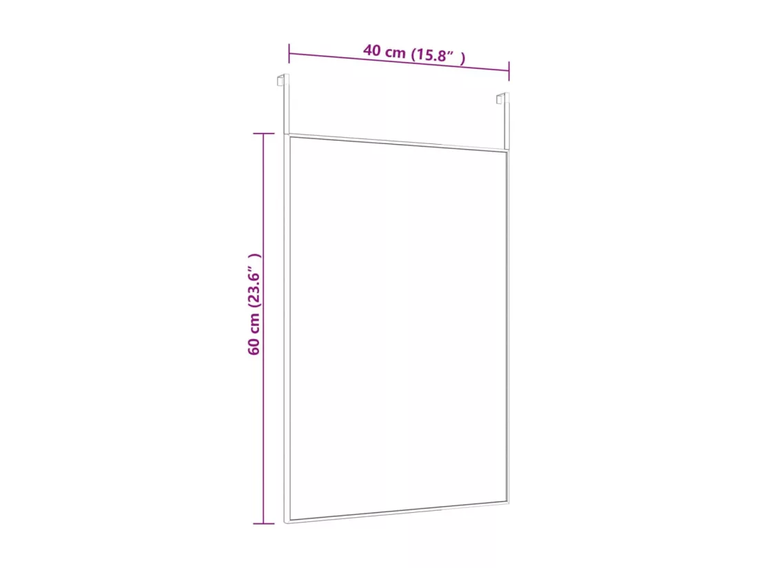 Miroir de porte Noir 40x60 cm Verre et aluminium