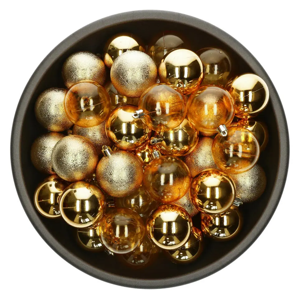 Decoris kunststof kerstballen - 25x stuks - 8 cm -goud