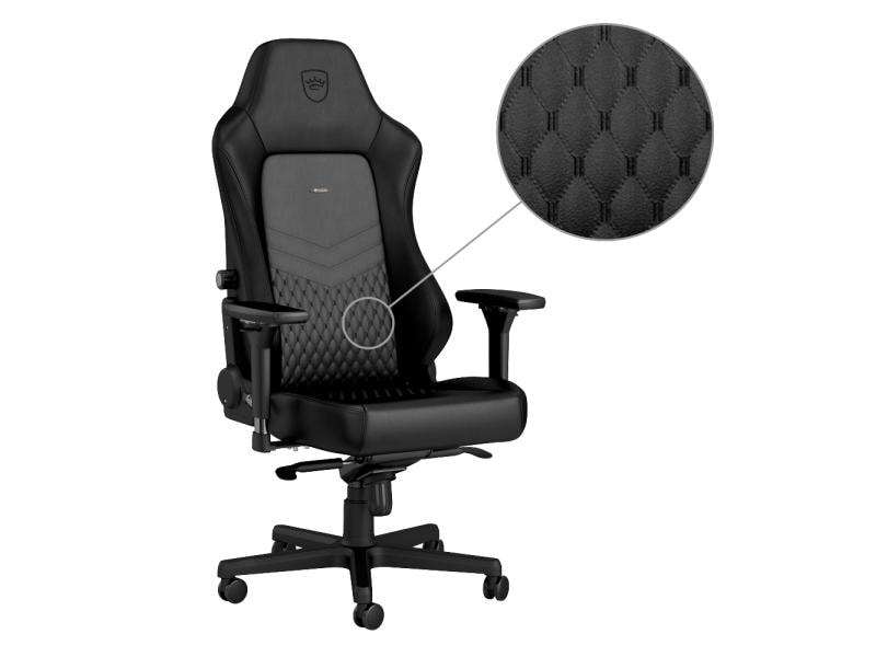 noblechairs Gaming-Stuhl HERO Echtleder Schwarz Ergonomischer Gaming-Stuhl