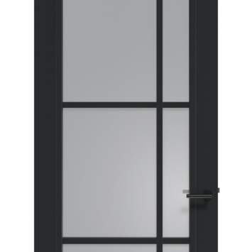 Arne & Bodil binnendeur ABD504 rook glas - diep zwart afgelakt - glaslat diep zwart