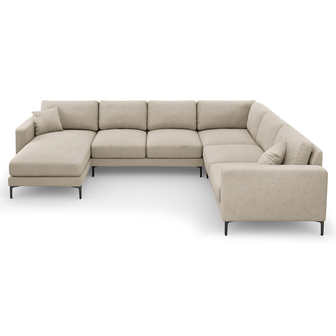 Mazzini Sofas Canapé Panoramique droit Venus 6 Places beige - 326x236x90 cm