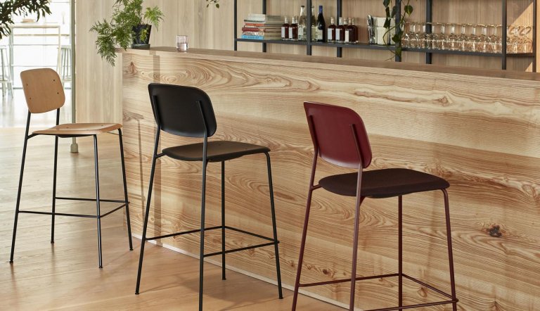 Hay Soft Edge 90 barkruk 75cm zwart