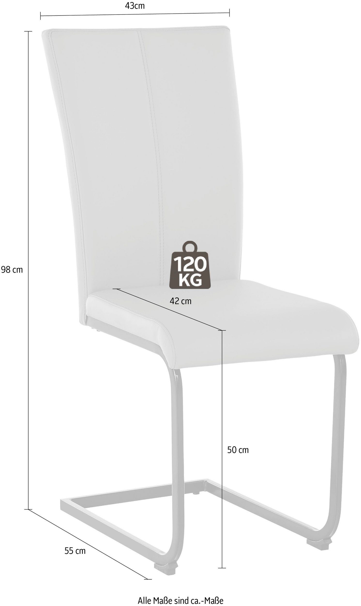 Home affaire Freischwinger »Oliver« () 2 Stk.Stuhl belastbar bis 120 Kg