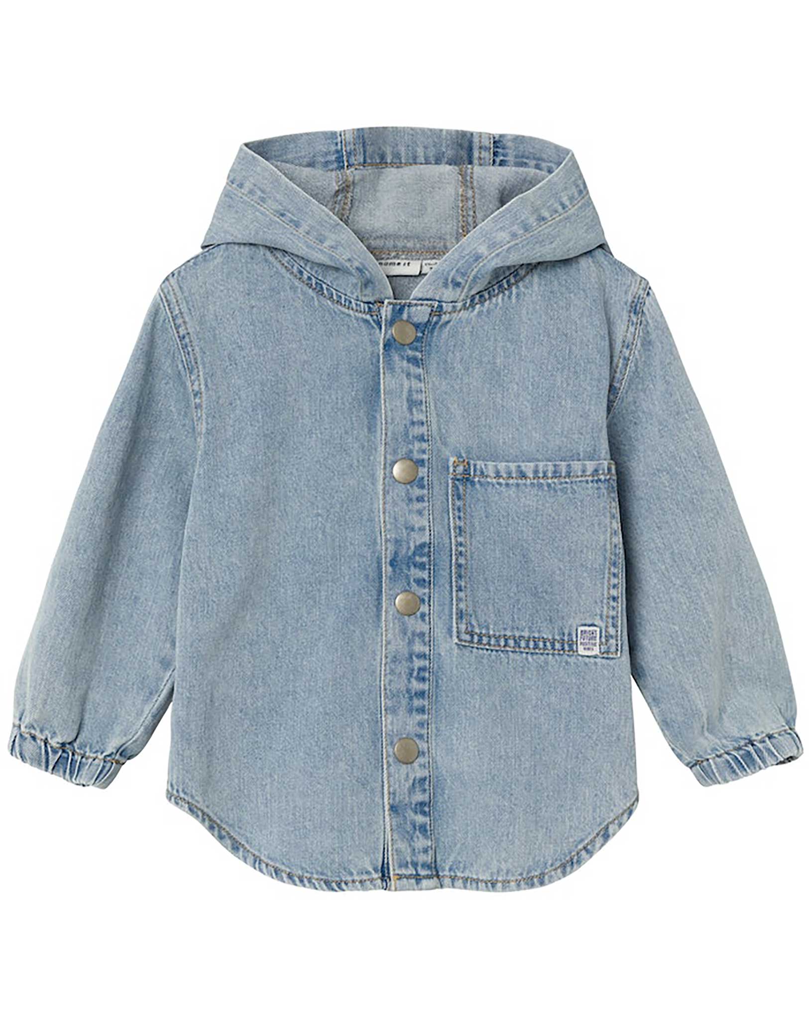 Langarm-Jeanshemd NMMBO 5490-OV DENIM mit Kapuze in light blue denim