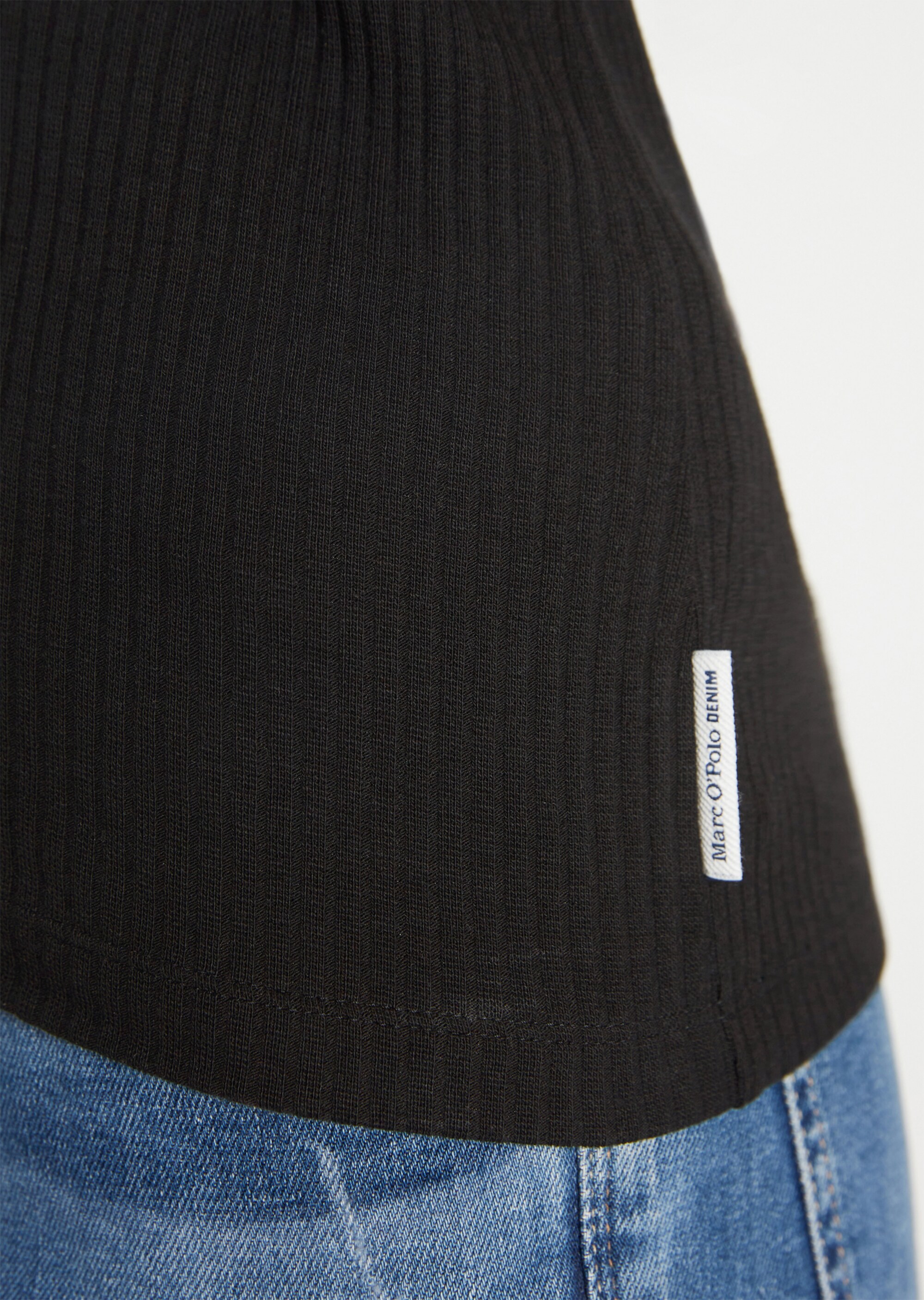 Ripp-Jersey-T-Shirt aus elastischem Bio-Baumwolle-Mix
