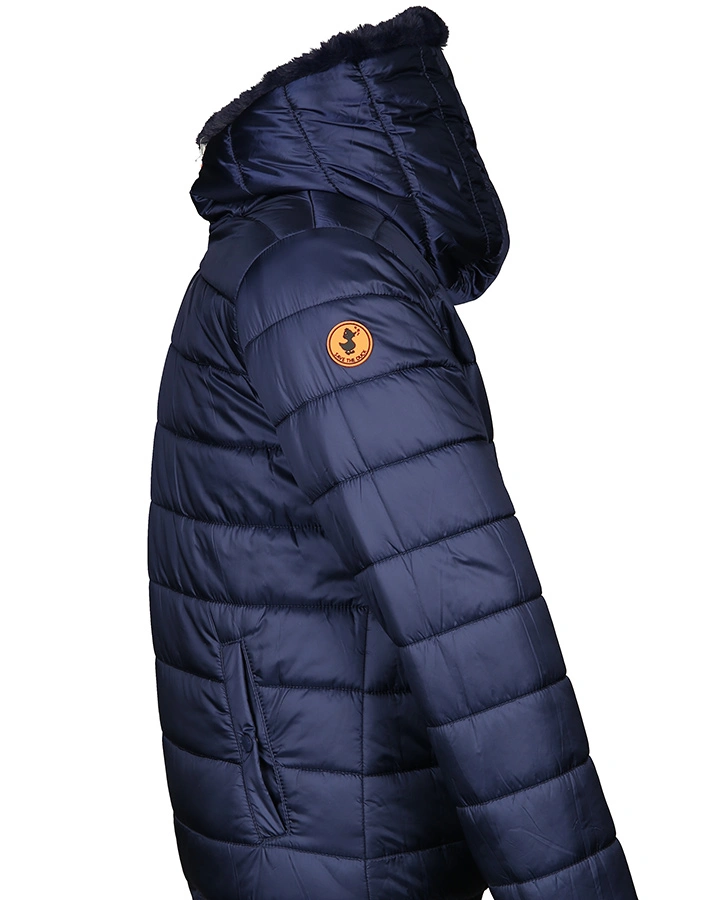 Plüsch-Steppjacke GIUBBOTTO CAPPUCCIO zum Wenden in navy
