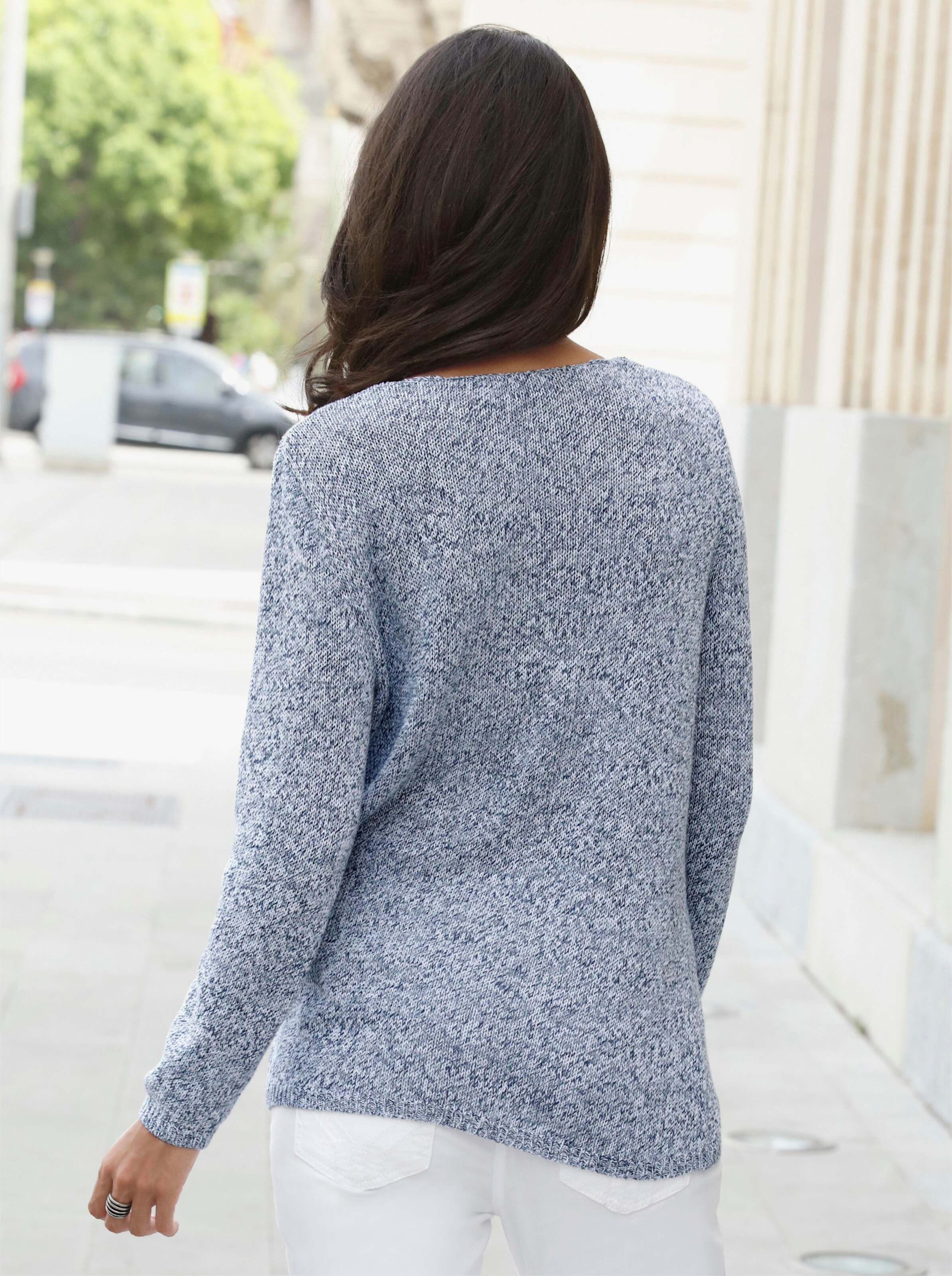 Strickpullover aus Melangegarn