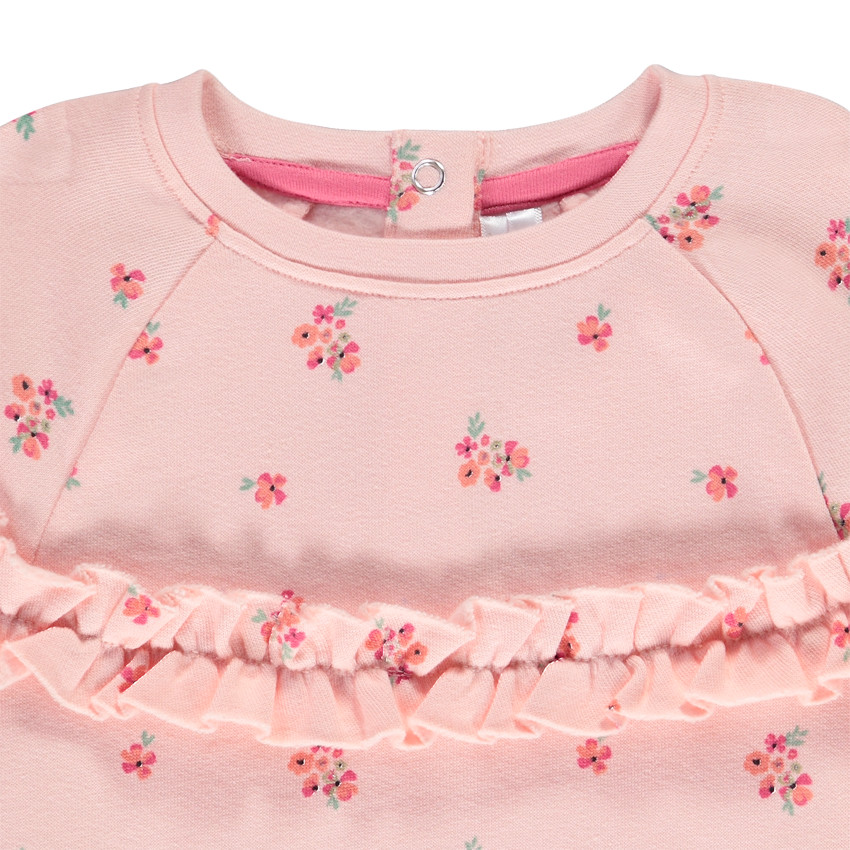 Ensemble sweat imprimé fleuri + jogging uni pour bébé fille