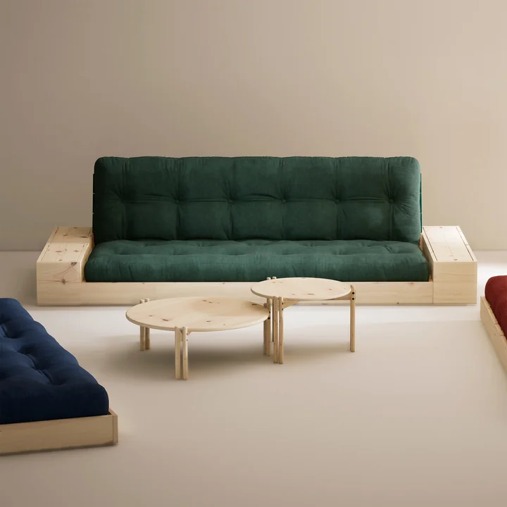 Karup Design - Base Schlafsofa mit Aufbewahrung, Kiefer klar lackiert / ivory