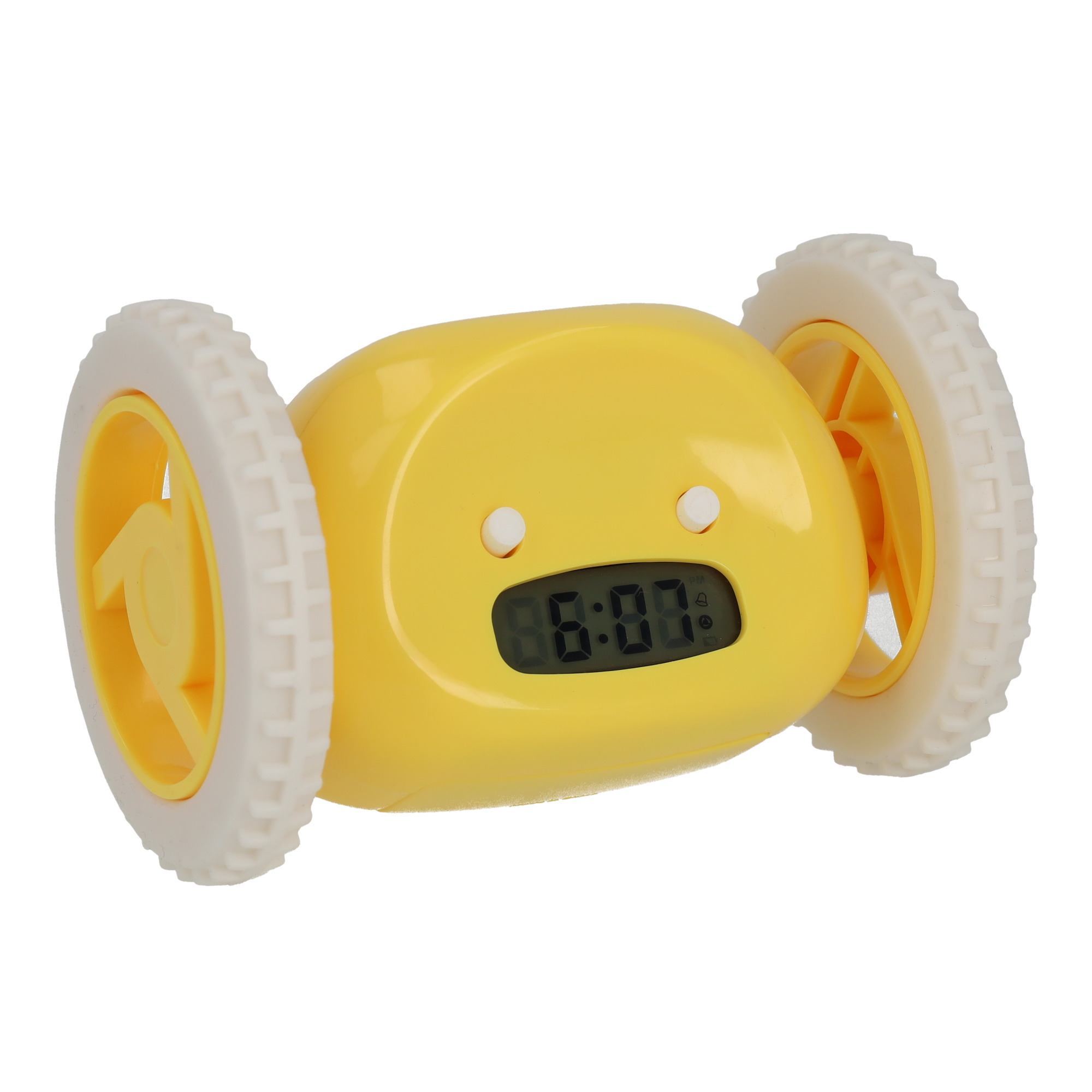 Digitaler Runaway Wecker Rollende Nachttisch Uhr Flüchtender Wecker auf Rädern (Batteriebetrieben) - Gelb