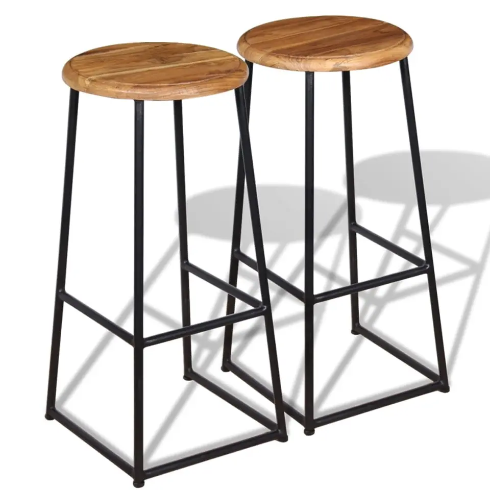vidaXL - Barkruk - Bruin - Hout - 2 stuks
