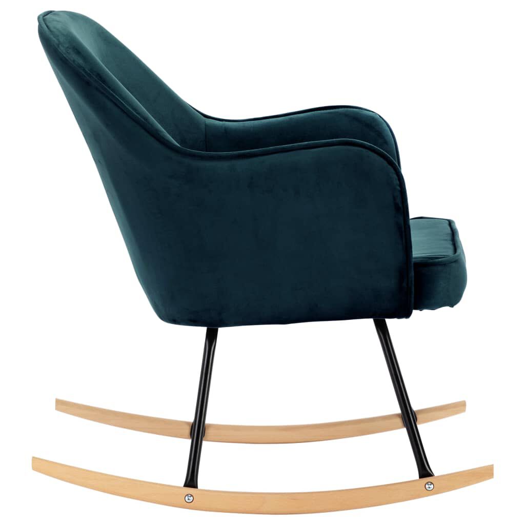 vidaXL Schommelstoel Blauw Bekleed met Fluweel