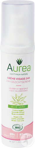 Auréa Crème Visage 24h Aloe Vera Flacon Pompe 50ml