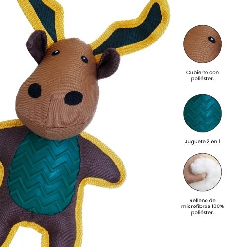 Patasbox rena de pelúcia marrom para cães