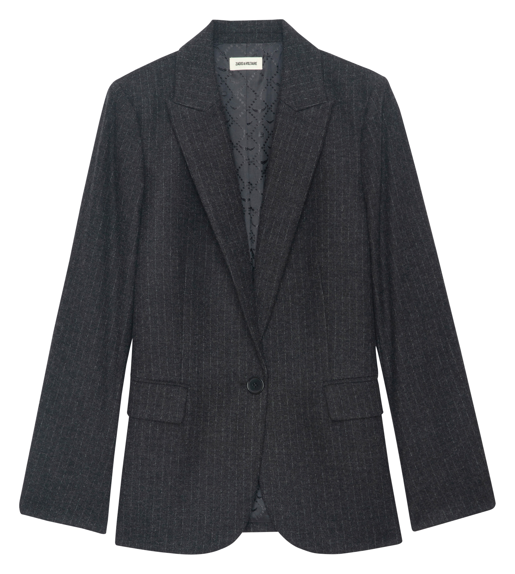 VALSE - Veste de tailleur droit à patchs étoiles | Gris