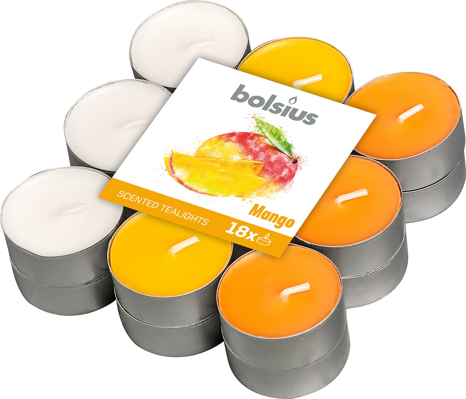 Bolsius geurtheelichten Mango 4 uur 18 stuks