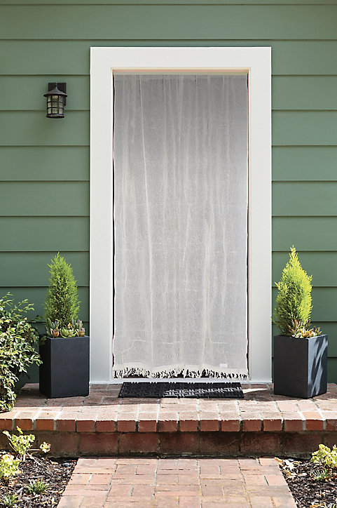 Moustiquaire de porte en coton écru 140 x 225 cm