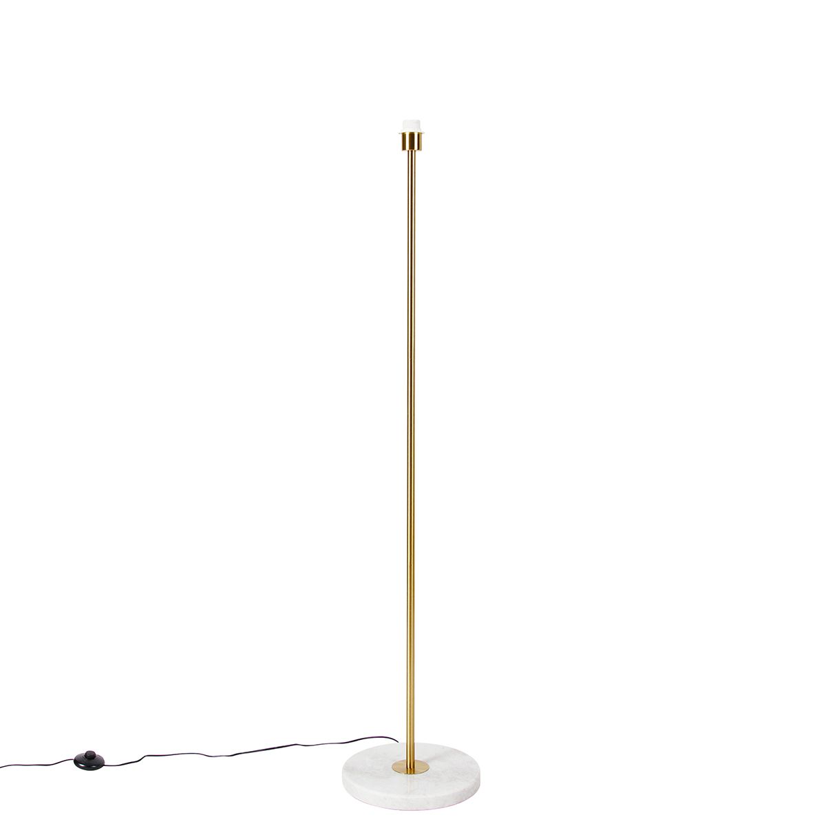Moderne vloerlamp messing met marmeren voet- Kaso