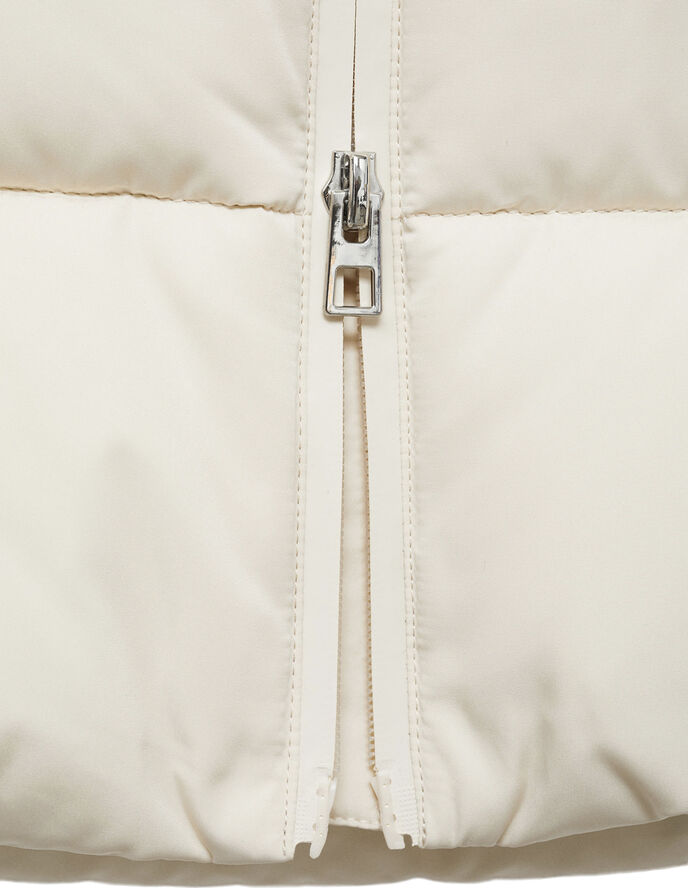 MANGO Hood quilted coat Light beige