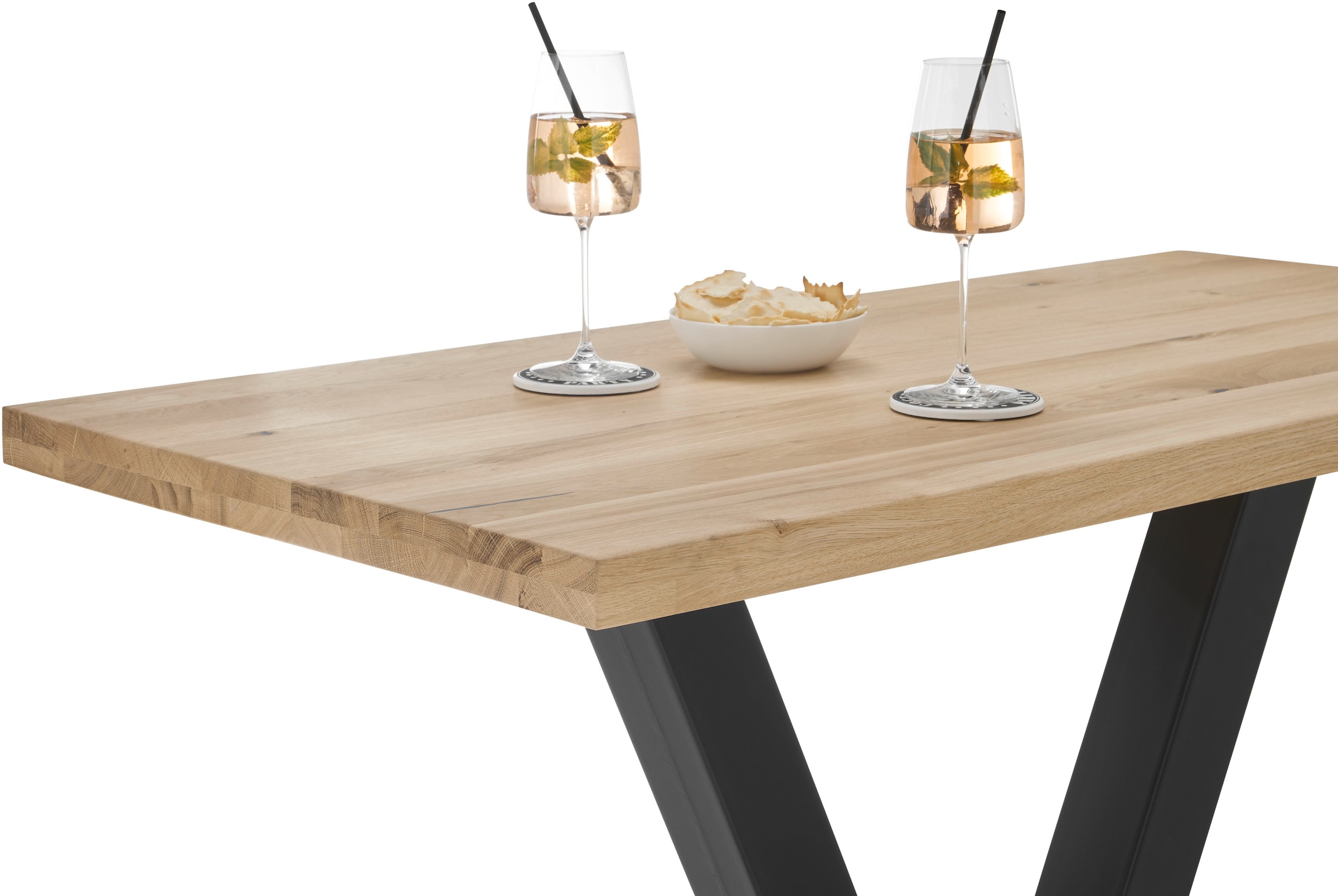 Stolkom Bartisch »Duke Eiche Massivholz geölt, Hochtisch BxHxT 120x104x60 cm« Gerade Kante, Eiche Massivholz geölt durchgehende Lamelle
