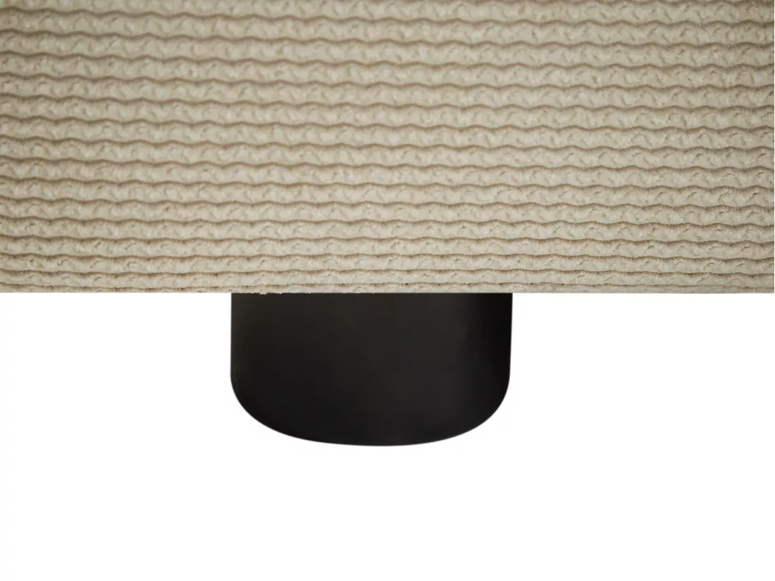 Canapé d'angle droit en tissu texturé beige BAVOPO