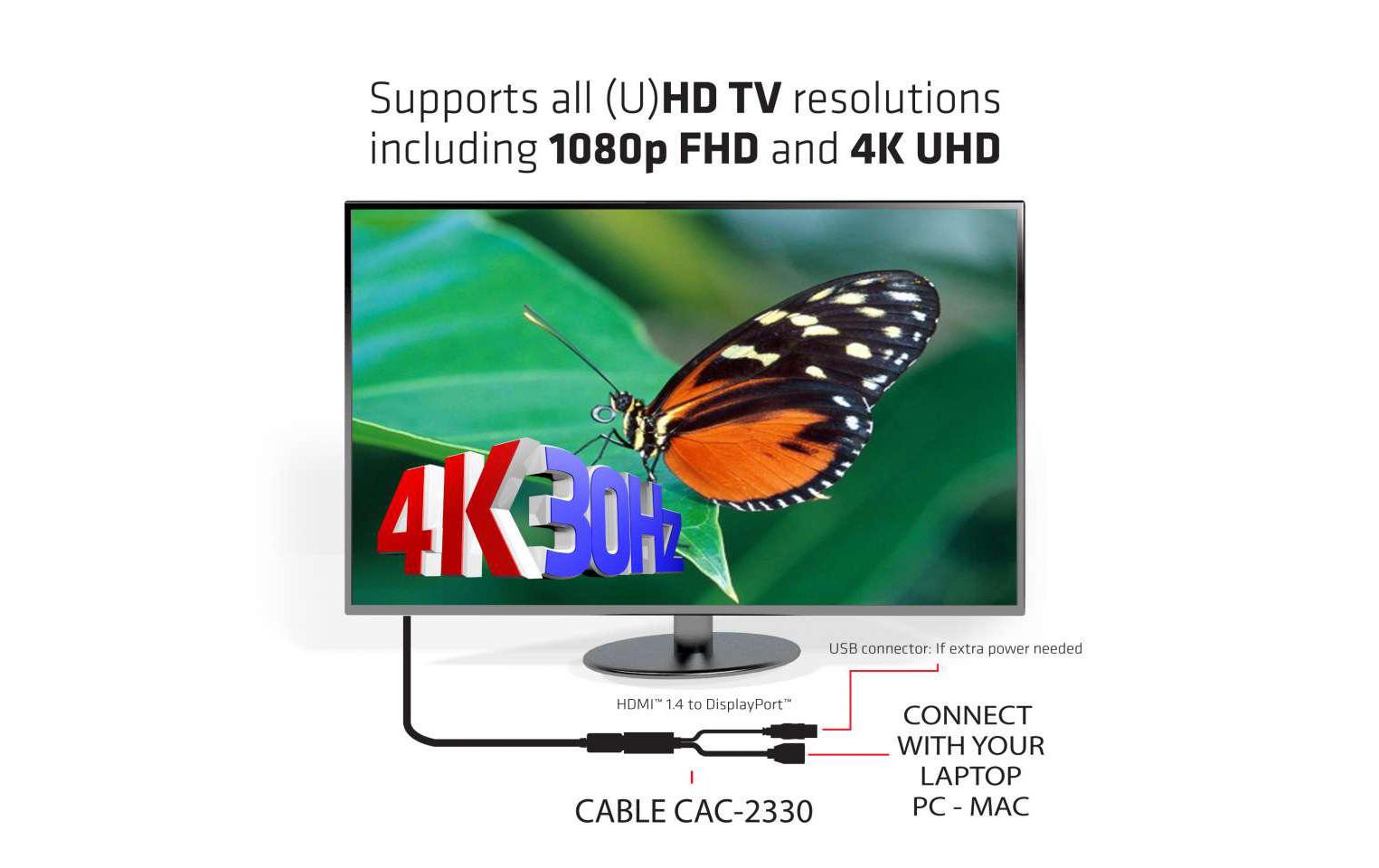 Adapter 4K HDMI 1.4 - DisplayPort 1.1HDMI auf DisplayPort Adapter
