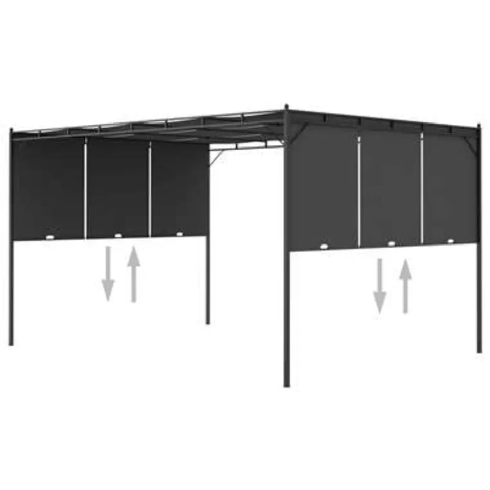 vidaXL - Tuinhuisje - Antraciet - Polyester - 4 x 3 x 2.25 m