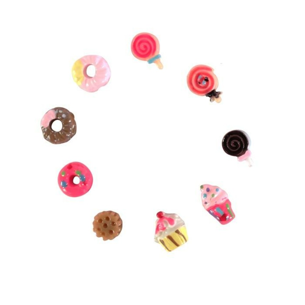 18 mini décorations gourmandes pâte polymère - sucreries
