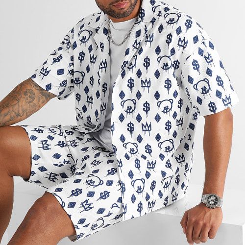 Ensemble Chemise Oversize Et Short Jogging Maison de Couture 0055 0058 Blanc