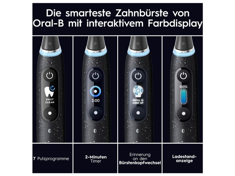 Oral-B Mikrovibrationszahnbürste iO Series 10 Black Onyx Elektrische Zahnbürste Luxe Edition