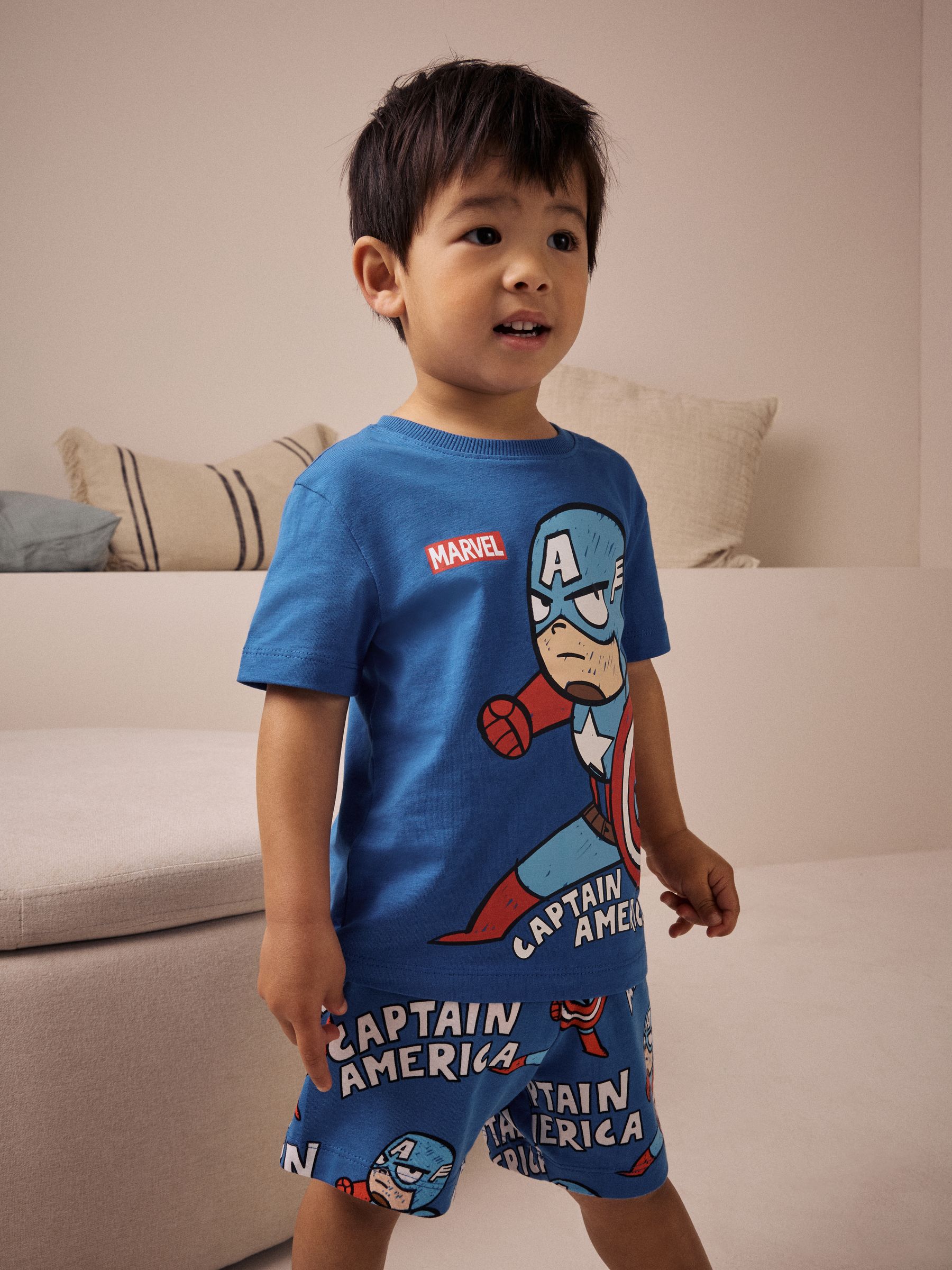Meerkleurige mini Marvel - 100% katoenen korte pyjama's verpakking van 3 (12 mnd - 11 jr)