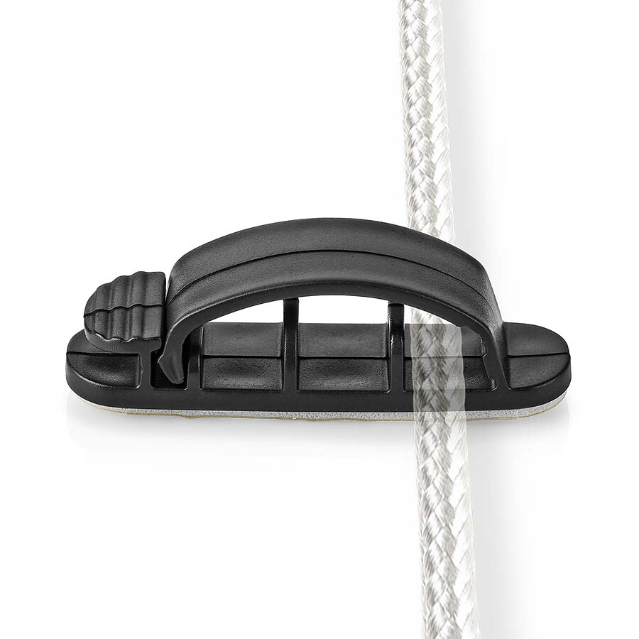 Nedis Lot de 3 Clips de câbles - 3 slots jusqu'à 7.5 mm - Noir
