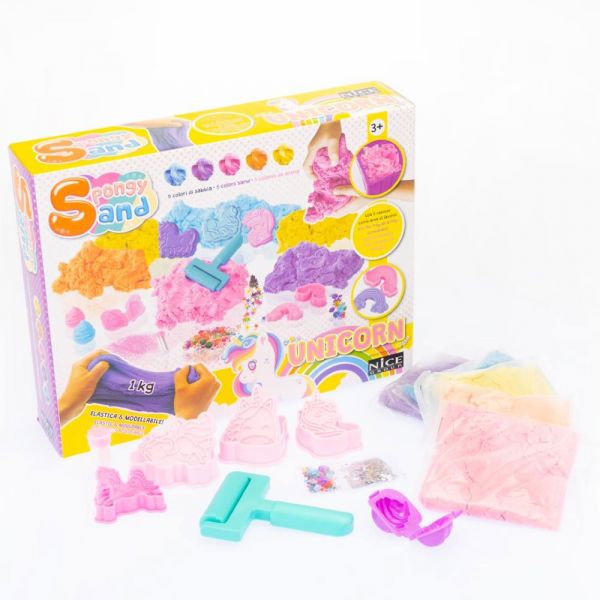 Areia Magica com Acessórios Unicórnio Spongy Sand 5X200G