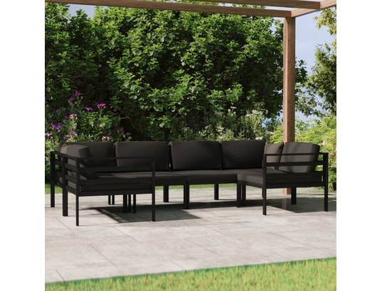 LES TENDANCES - Salon extérieur Salon de jardin-gris-6 places-70x70x64.5-370589