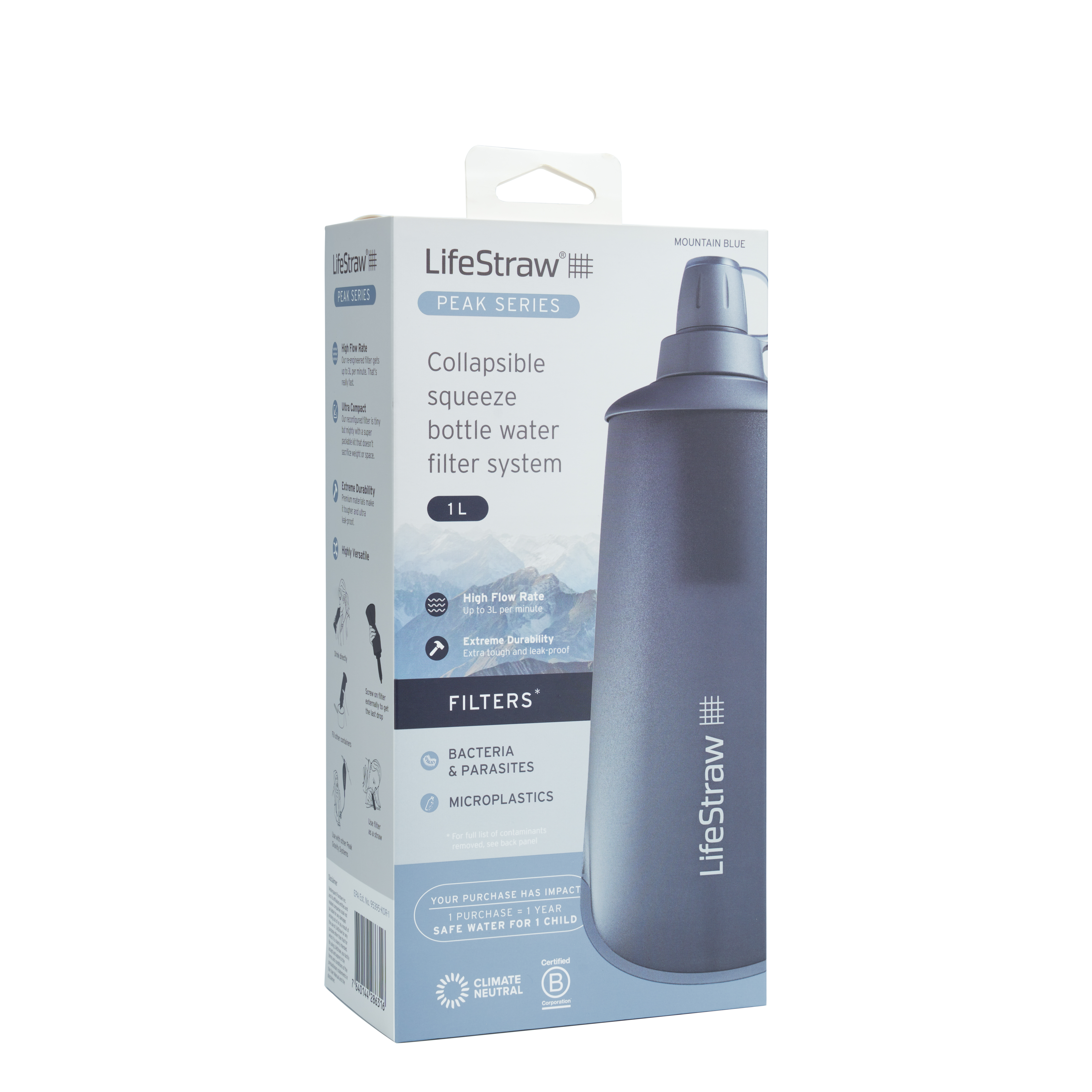 Peak Collapsible Squeeze Bottle 1L