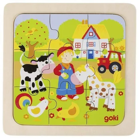 goki Einlegepuzzle, 9 Teile, 4-fach sortiert