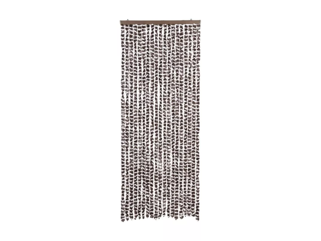 Rideau anti-mouches marron et blanc 56x200 cm chenille