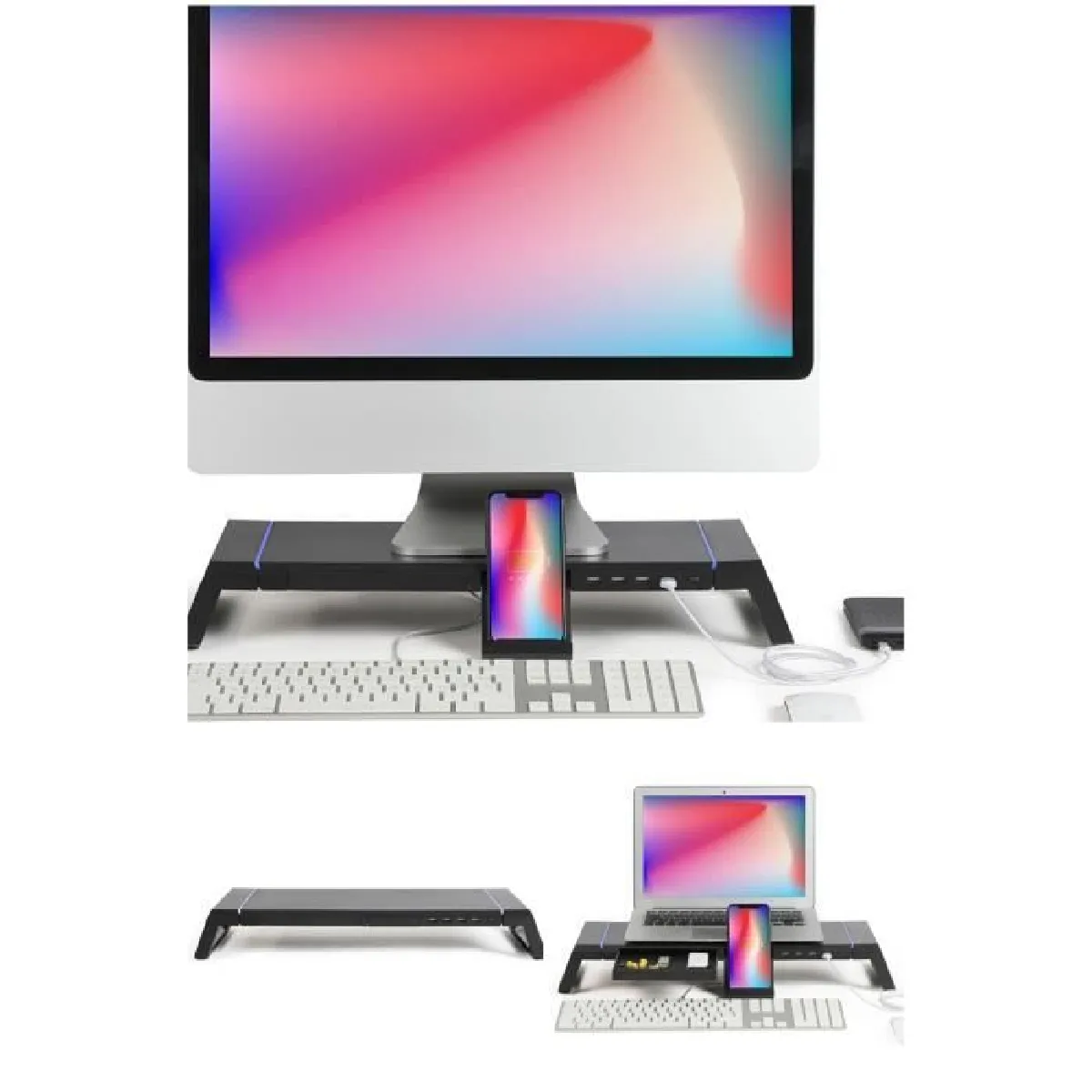 Livoo Rehausseur Ordinateur LED RGB