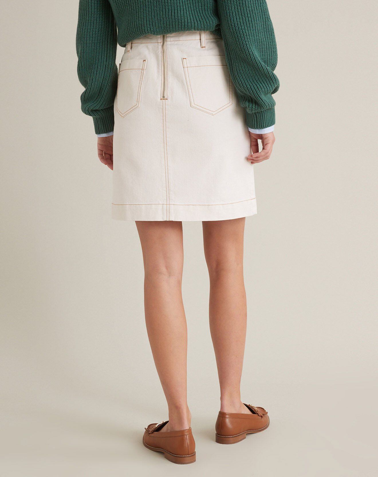 Cyrillus Jupe en jean 100% Coton Bio écrue