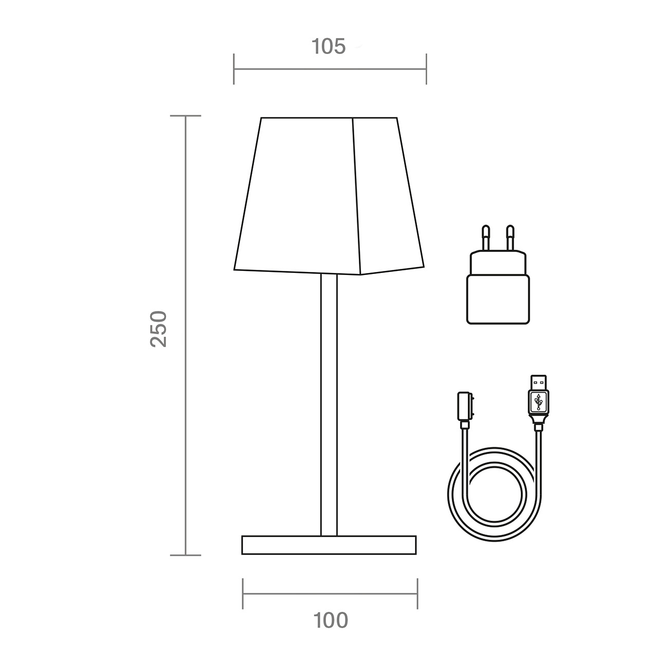 Sigor Akku-Tischleuchte Nuindie mini 250 mm schneeweiß